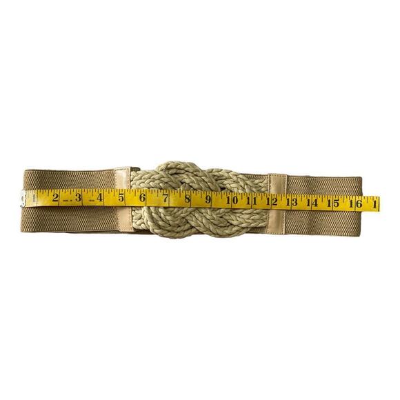 Tan 3" Wide Knot Elastic Band Belt Women's Size M/L - Picture 3 of 3